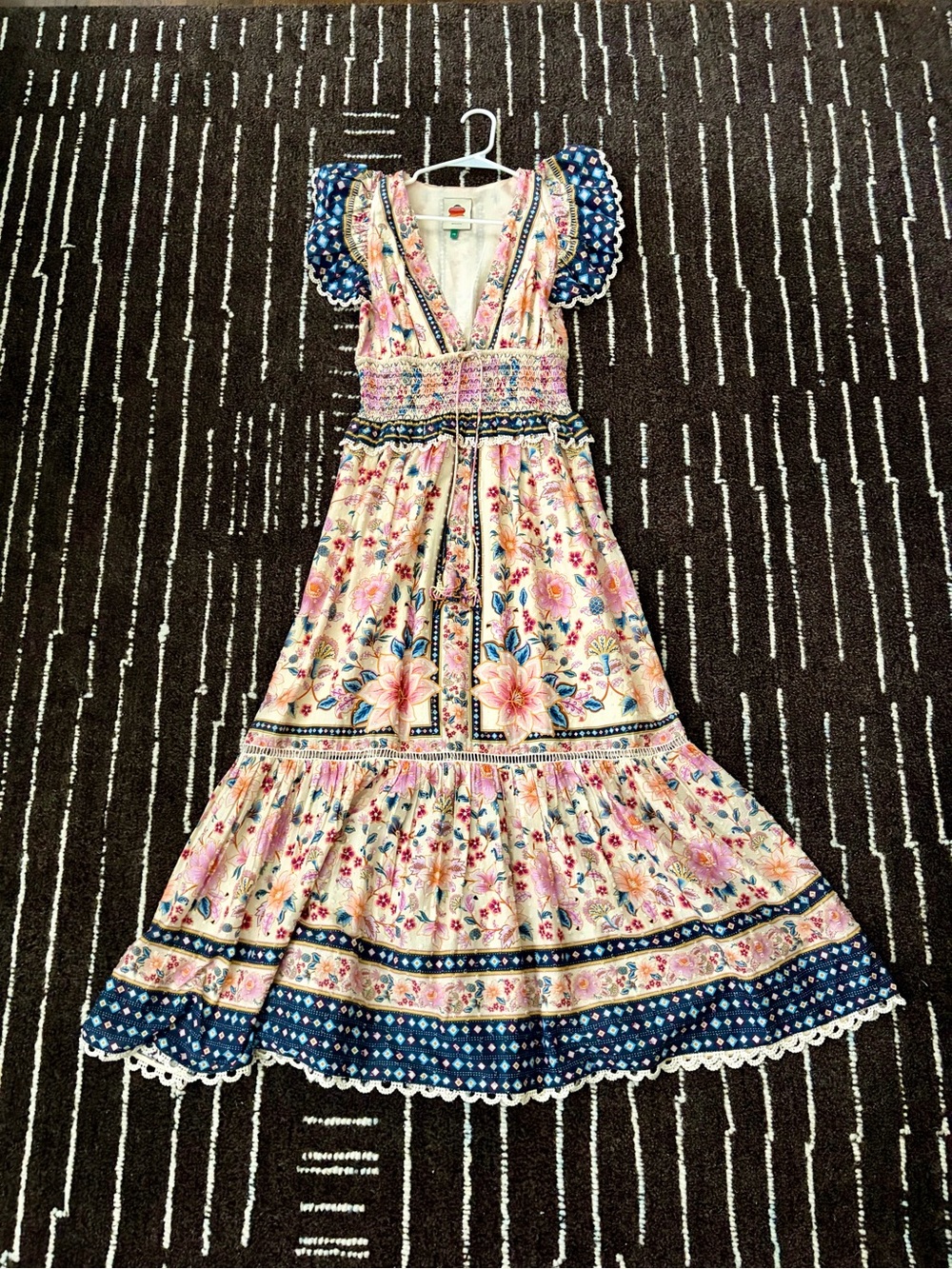 FARM RIO Superbloom Tapestry Cream Maxi Dress - Picture 7 of 7